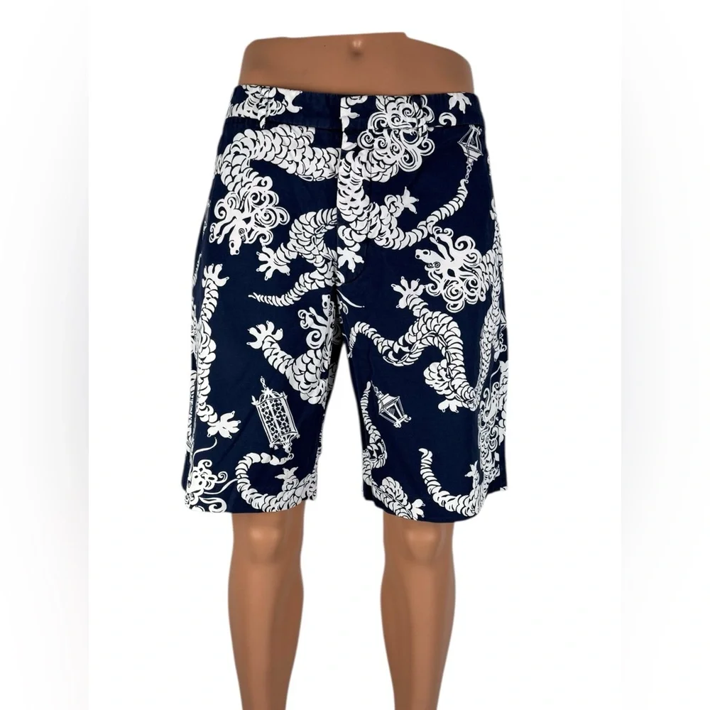 Lilly Pulitzer Mens 34 Everglades Shorts Via Palm Beach Blue White Casual Cotton - Picture 2 of 9